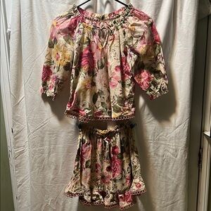 Zimmermann Pink and Green Floral Kids Set